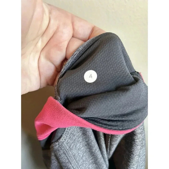 Lululemon Inspire Tight II Deep Coal Grey And Pink Mesh Size 4 Leggings, Pockets - Picture 9 of 9